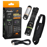 Fenix UC30 2017 1000 Lumen CREE LED USB rechargeable Flashlight with 3 color bands
