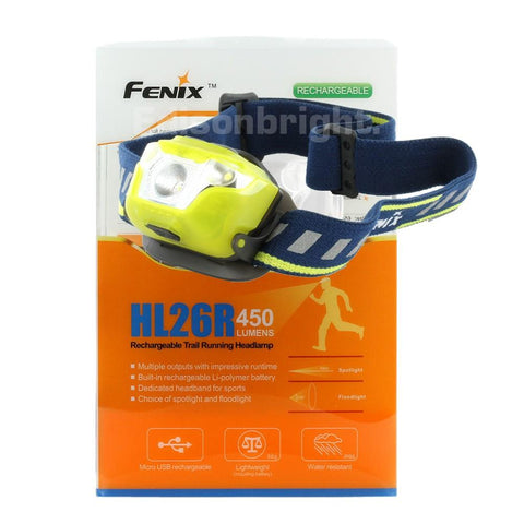 New Fenix HL26R 450 Lumens CREE LED rechargeable runners headlamp with On-Board battery Pack