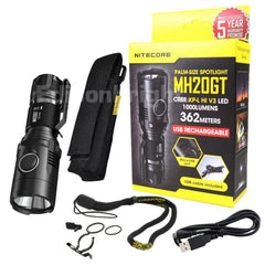 Nitecore Multitask Hybrid MH20GT USB Rechargeable Palm-Sized Spotlight  CREE XP-L HI V3 LED 1000 Lumens  Uses 1 x 18650 or 2 x CR123As batteries