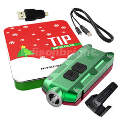 Nitecore TIP 360 Lumens Special Edition Winter Gift Set CREE XP-G2 S3 LED USB Rechargeable Keychain light  Red/Blue or Red/Green