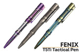 Fenix T5Ti Tactical Pen body, made of TC4 titanium alloy and finished in CNC machining with Germany Schmidt P950M pressurized refill