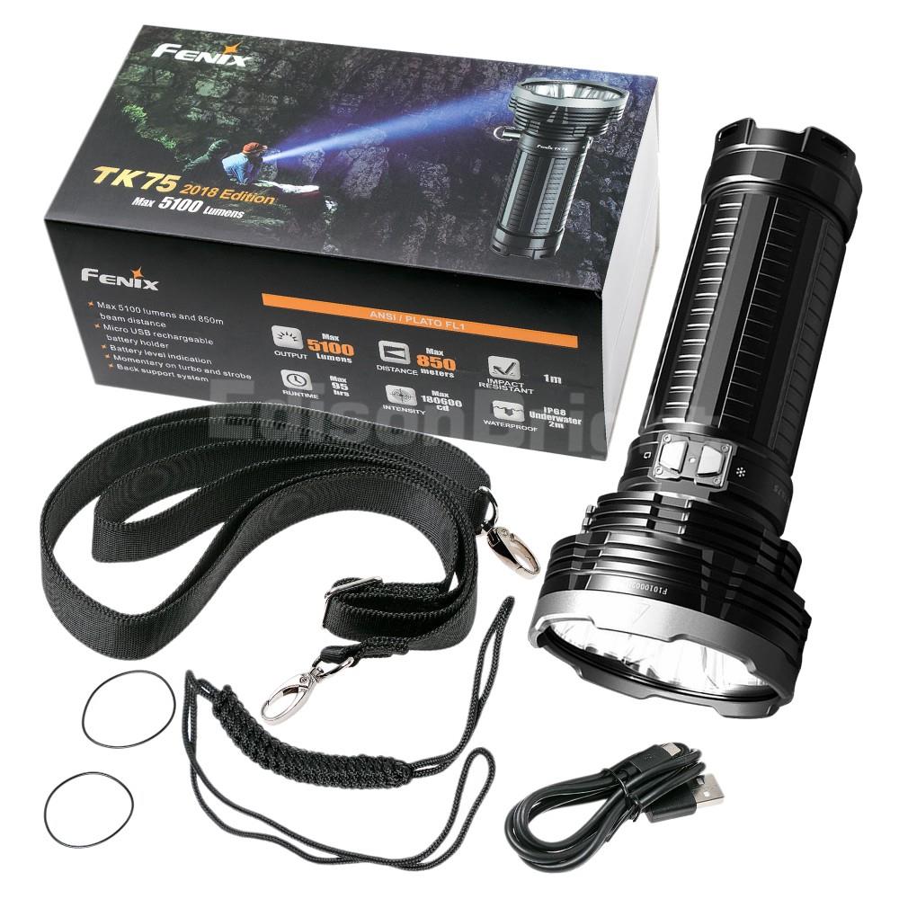 Fenix TK75 2018 Edition 5100 Lumens  LED Searchlight/Flashlight with USB charging